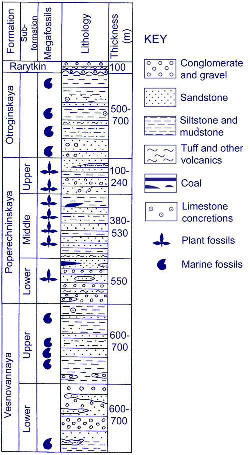 Lithologies and Stratigraphy of rocks exposed on the eatern side of the northern Pekulney Range