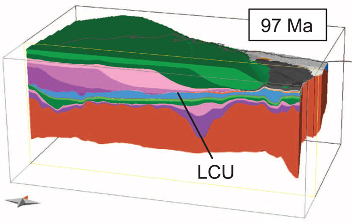 3D Model of Northern Alaska Geology, 97 Ma97 Ma