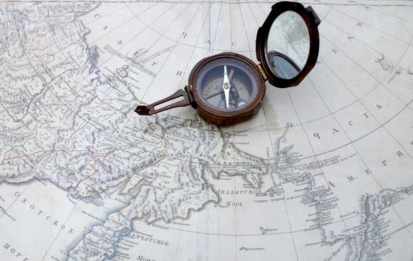 Photo of map and compass